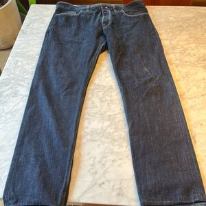 Men's Denim Straight Jeans in Deep Blue